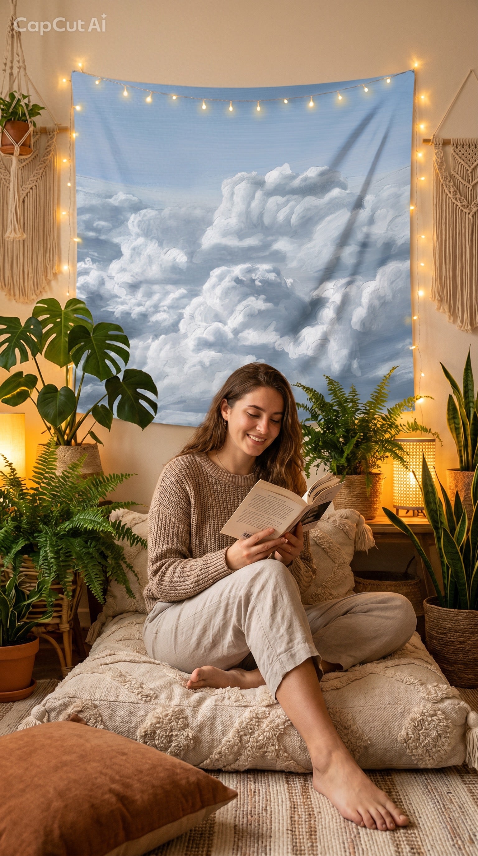 Dreamy Cloud Wall Tapestry — Aesthetic Bedroom & Meditation Room Decor