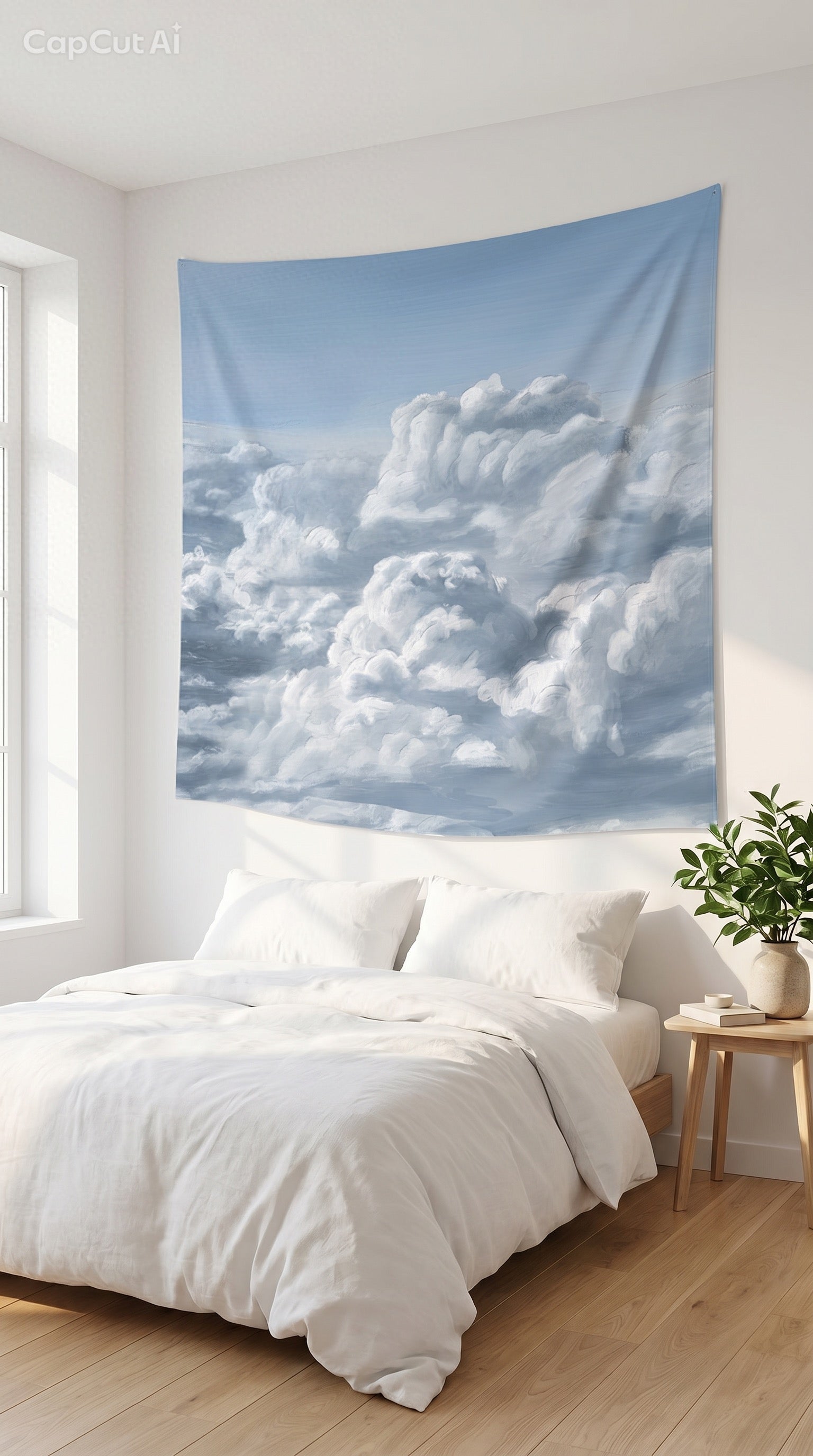 Dreamy Cloud Wall Tapestry — Aesthetic Bedroom & Meditation Room Decor