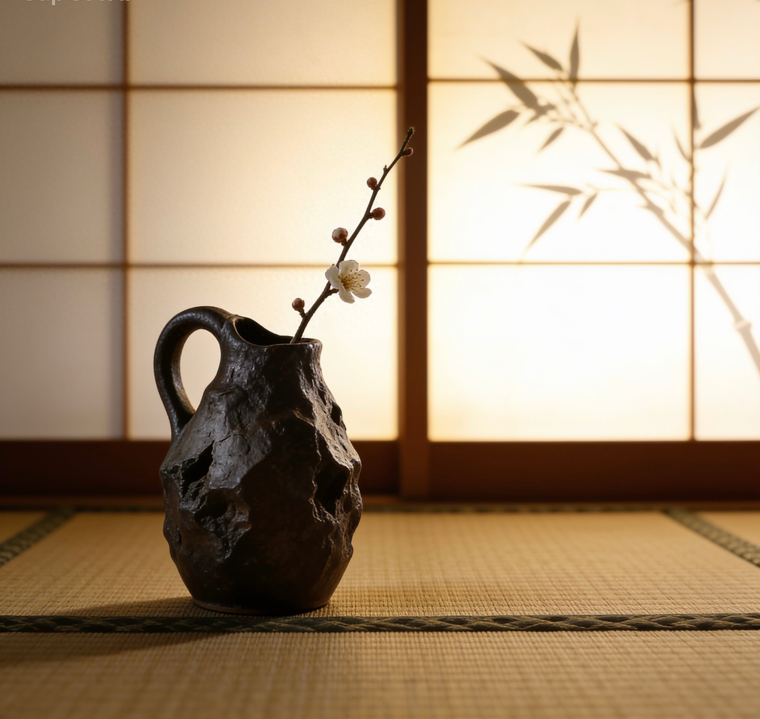 Japanese Wabi-Sabi Ceramic Bud Vase — Minimalist Home Decor
