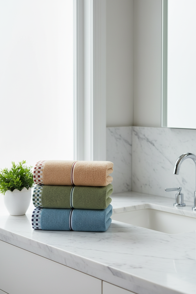 Soft Cotton Face Towel — Quick-Dry Absorbent Hand Towel for Bathroom & Skincare