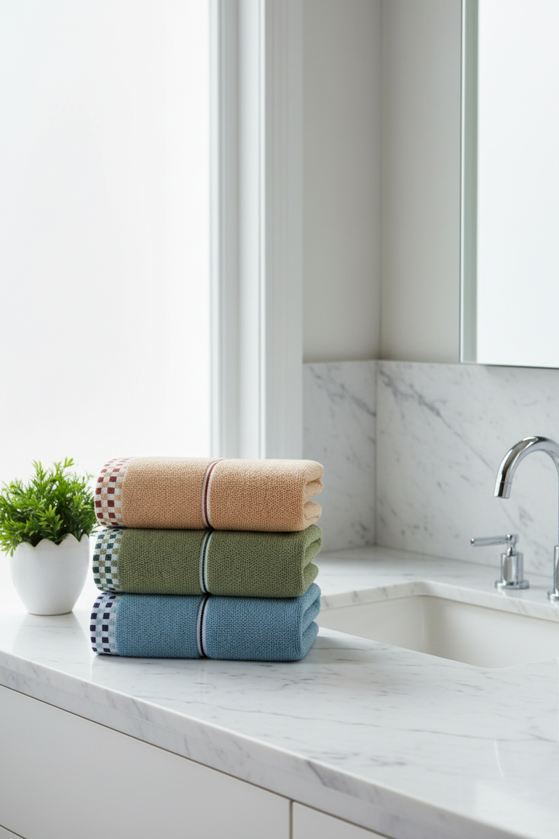Soft Cotton Face Towel — Quick-Dry Absorbent Hand Towel for Bathroom & Skincare
