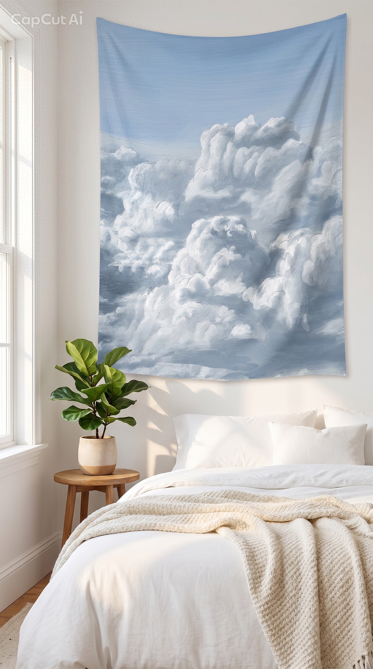 Dreamy Cloud Wall Tapestry — Aesthetic Bedroom & Meditation Room Decor
